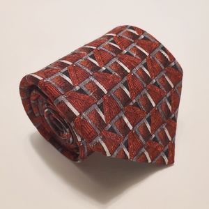 Richel Royal  Red Geometric Silk Tie